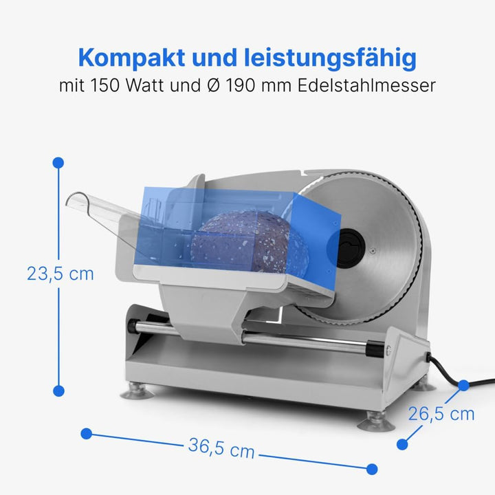 Clatronic MA 3585, Metall-Allesschneider, Brotschneidemaschine, Wurst-Schneider elektrisch, mit gros