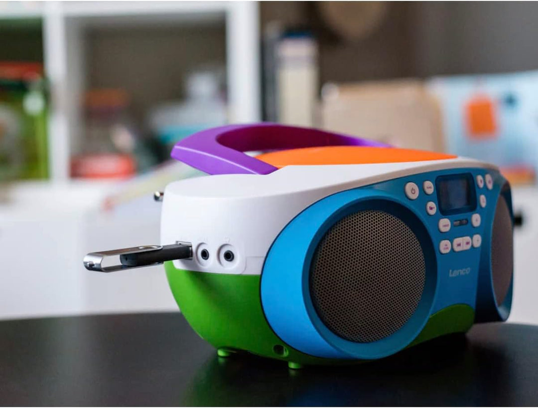 Lenco SCD-41 - CD-Player für Kinder - CD-Radio - Stereoanlage - Boombox - UKW Radiotuner - USB Ansch