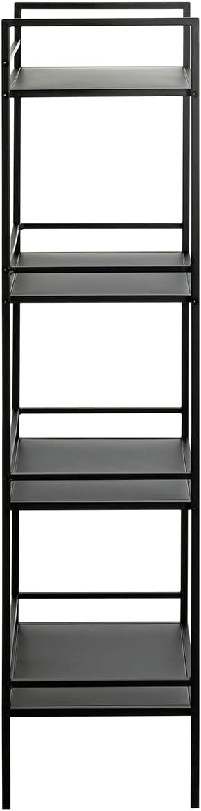 HAKU Möbel Regal, schwarz, Metall - Masse: B 40 x H 128 x T 30 cm, Style: Modern Schwarz B 40 x H 12