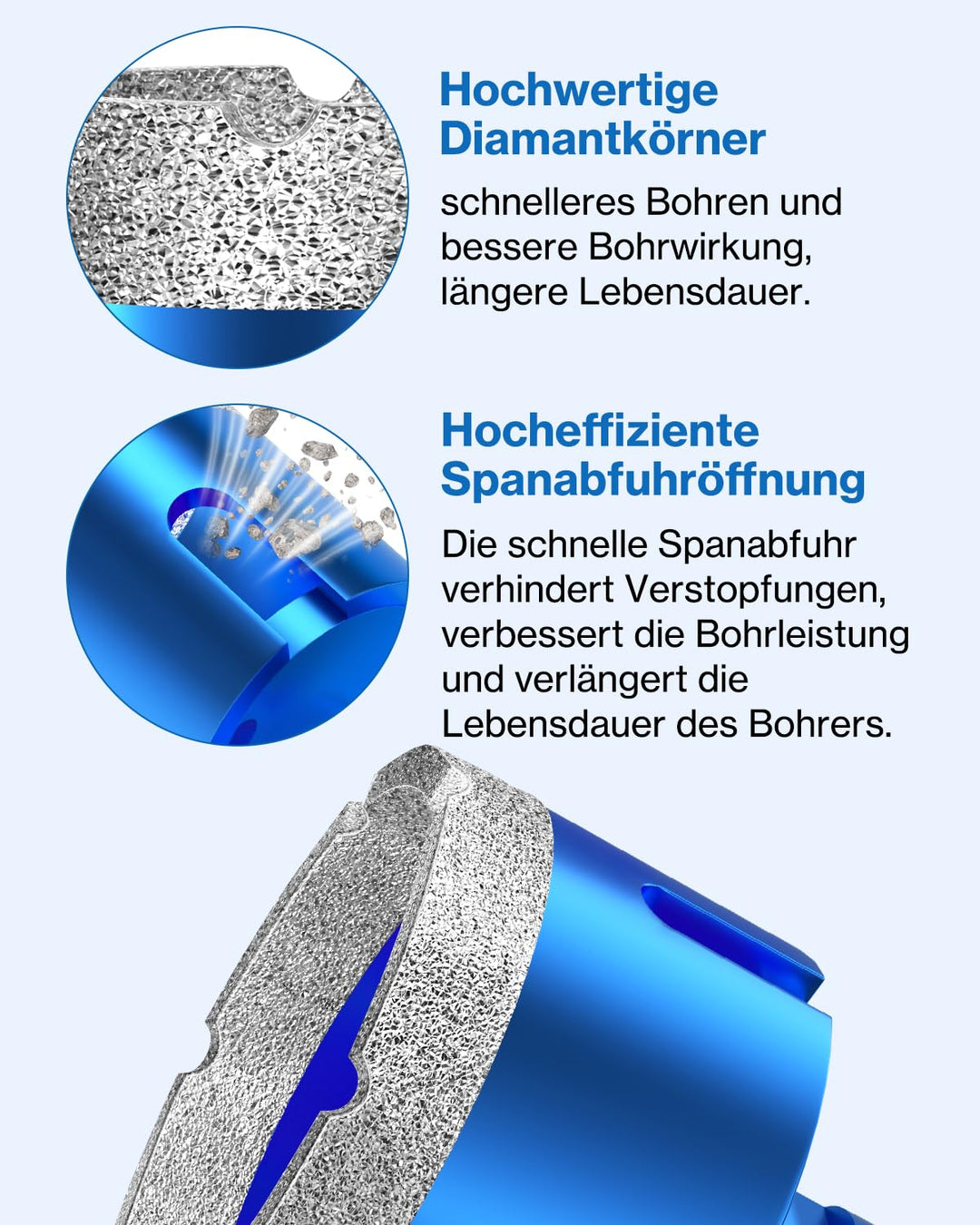 M14 Fliesenbohrer, Lytool 4 tlg Diamantbohrer Glasbohrer Set für M14 Winkelschleifer ø 20 | 35 | 50