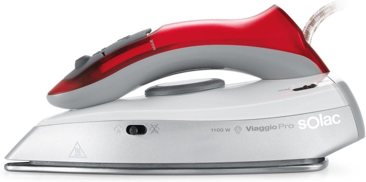 Solac PV1652 Viaggio Pro Reisebügeleisen, Keramik, grau 1100W | Klappbar, 1100W | Klappbar