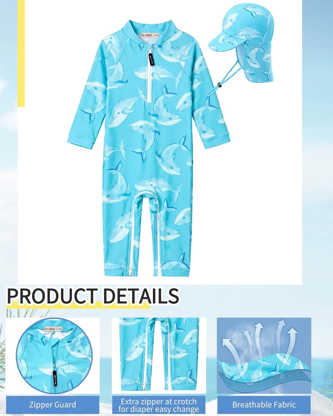 weVSwe Baby Bademode UPF 50+ Schutz Junge Badeanzüge Schrittreissverschluss Langarm mit Sommer Sonne