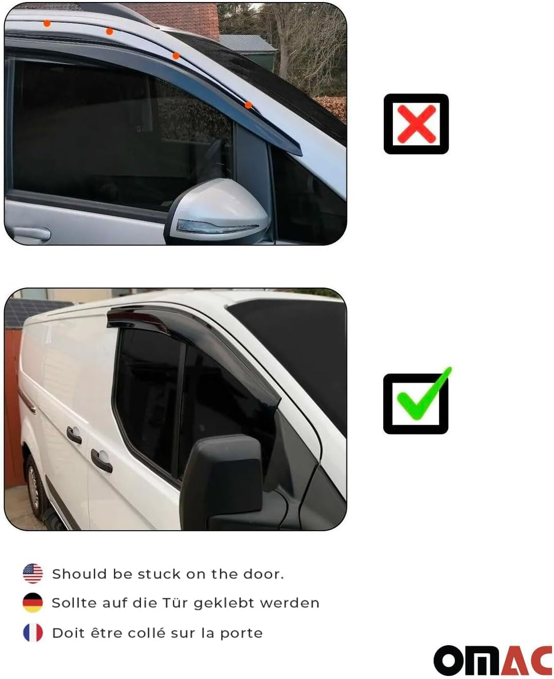 OMAC Windabweiser Regenabweiser kompatibel mit Toyota Corolla E210 Limousine 2019-2023 Acryl 4X