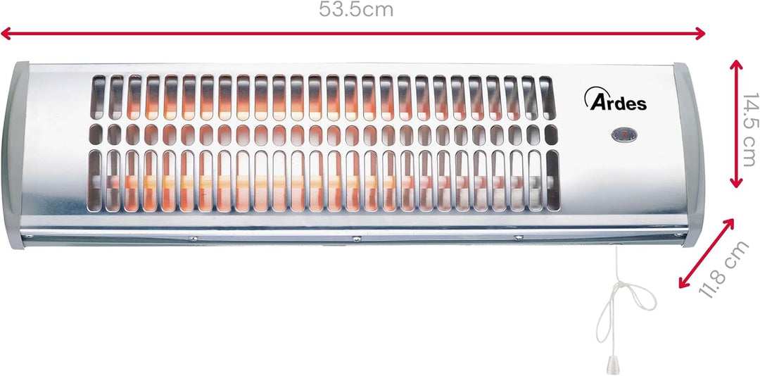 ARDES - AR437B Wand-Quarz-Heizer QUARTZ, Quarz-Heizer für den Innen-/Aussenbereich, Wand-Heizlüfter