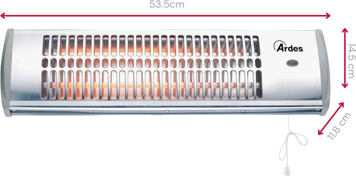 ARDES - AR437B Wand-Quarz-Heizer QUARTZ, Quarz-Heizer für den Innen-/Aussenbereich, Wand-Heizlüfter