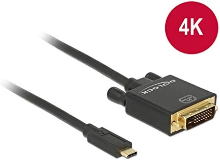 Delock Kabel USB Type-C Stecker > DVI 24+1 Stecker (DP Alt Mode) 4K 30 Hz 1 m schwarz, 1 m