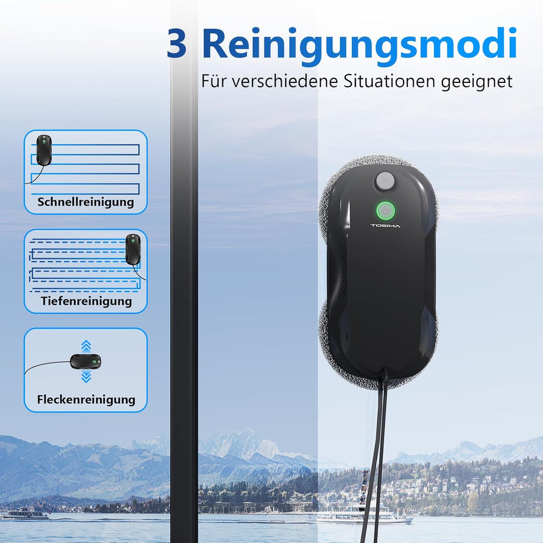 Tosima fensterputzroboter mit bidirektionalem zerstäubungs-wasserstrahl und 85ml-wassertank fensterr