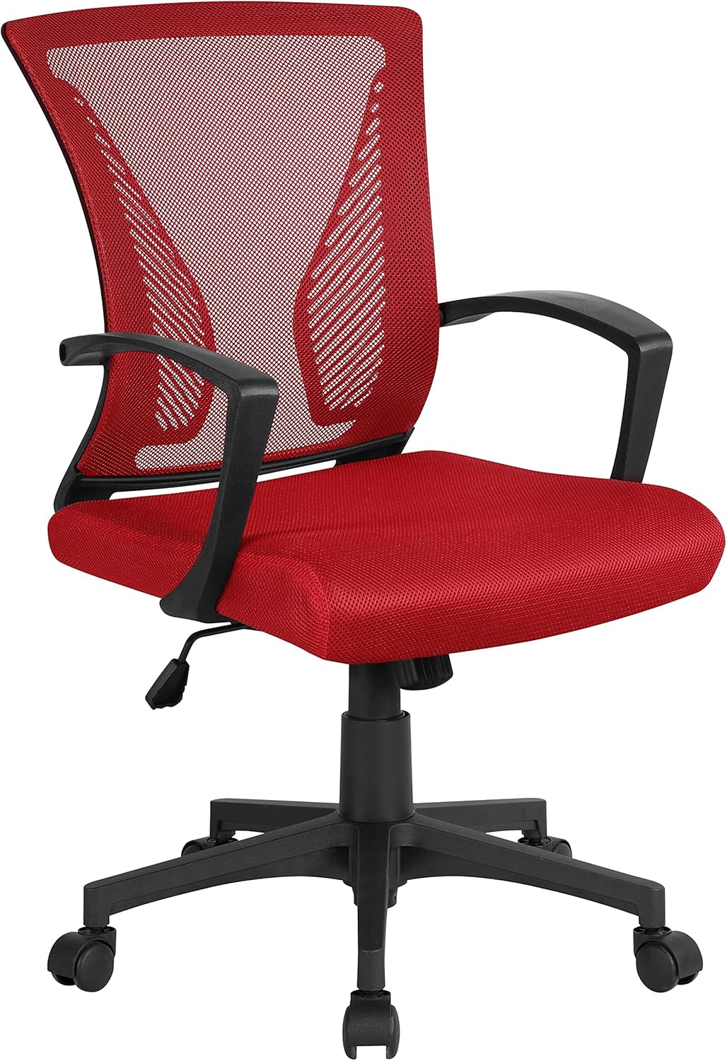 Yaheetech Bürostuhl Ergonomisch, Schreibtischstuhl mit Netzbespannung, Arbeitsstuhl mit Armlehnen, C