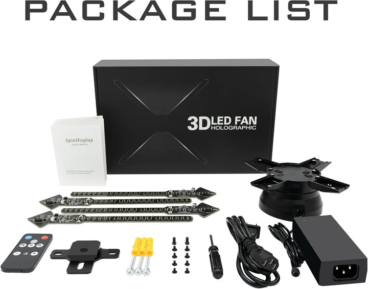 50CM 3D Hologramm Projektor mit WiFi und Bluetooth,3D Hologramm Fan mit 560 Leds und 2200 cd/m² und