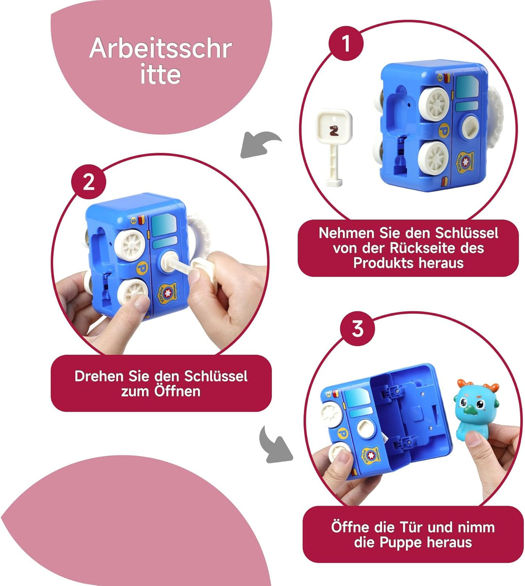 Montessori Spielzeug Zug ab 2 3 Jahre - Lernzug mit 5 Schlössern &amp; Tieren, Kinder Lernspielzeug für