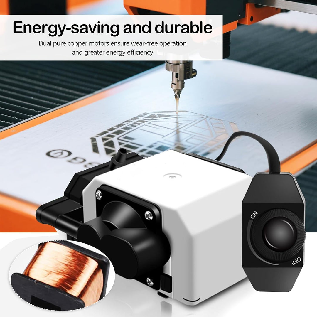Air Assist Laser, Luftunterstützung für Lasergravierer und Gravierer 55L/min Einstellbarer Luftstrom