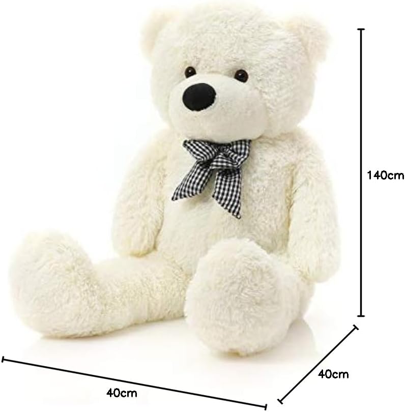 Plüschtier Teddybär Gross XXL - Weiss Stofftier Kuscheltier Bär 140 cm Gross - zum Kuscheln und Spie