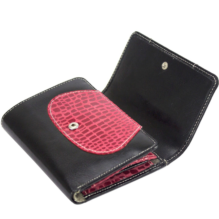 Sunsa Geldbörse. Damen Geldbeutel. Leder Portemonnaie mit RFID Schutz. Mittlere gross Brieftasche mi