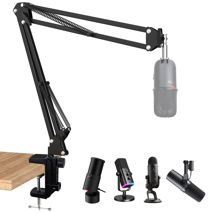 SUNMON für HyperX SoloCast / 2 Mikrofon Arm, Universeller SoloCast 2 Mikrofonarm Tisch Mikrofonständ