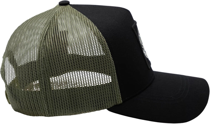 Bexxwell Trucker Cap schwarz mit Logo-Patch (optimale Passform, Kappe, Black, Truckercap, Logo, Cap,