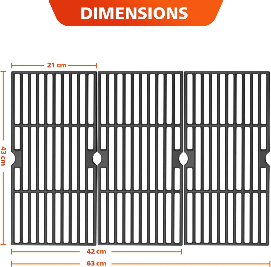 Denmay 43 x 63 cm Gusseisen Grillrost für Charbroil, Enders Boston 3, Enders Monroe 3 Pro, Landmann