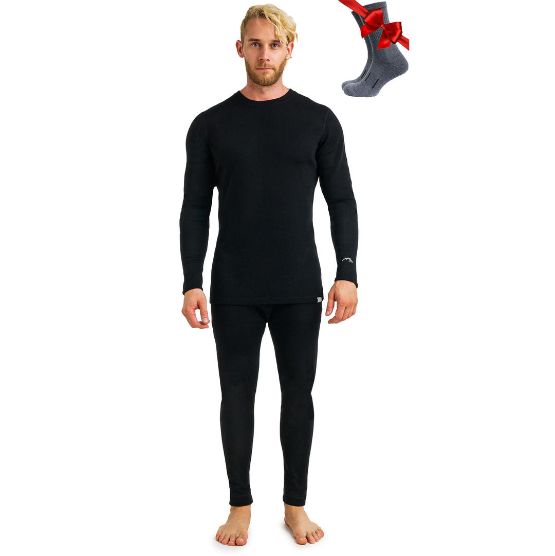 Merino.tech 100% Merino Unterwäsche Herren Set - Leicht, Mittelgewicht, Thermounterwäsche Merinowoll