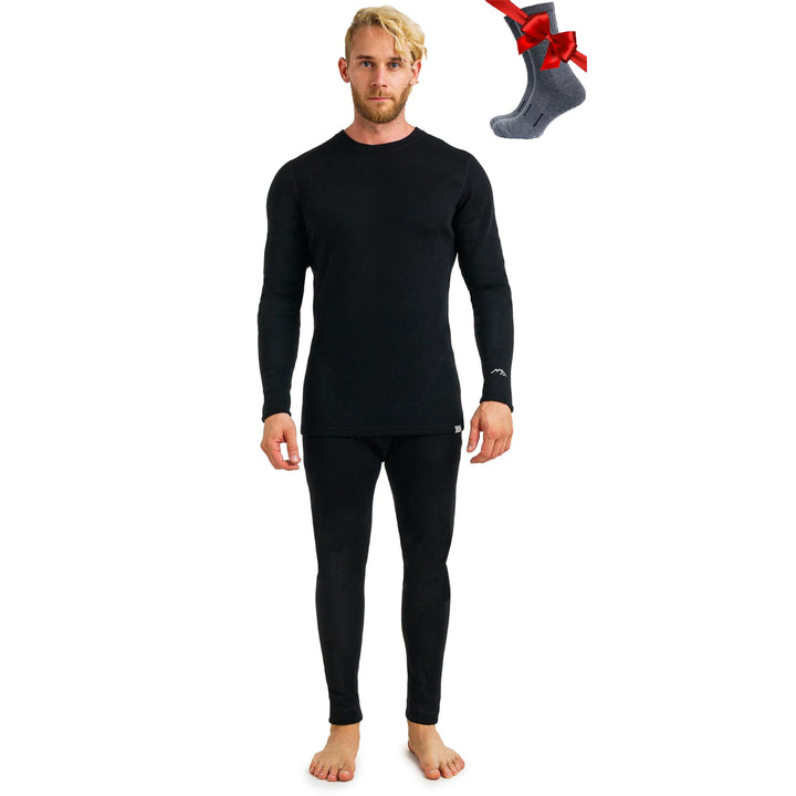 Merino.tech 100% Merino Unterwäsche Herren Set - Leicht, Mittelgewicht, Thermounterwäsche Merinowoll