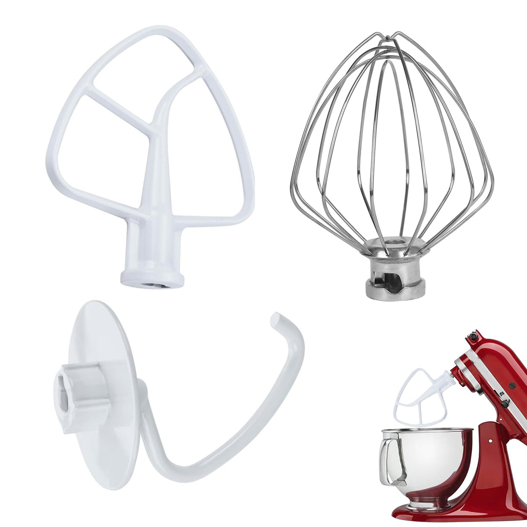 3er Profi-Schneebesen,Rührbesen Schaumschläger und Knethaken für 4,5-5 Quart Artisan & Classic Serie