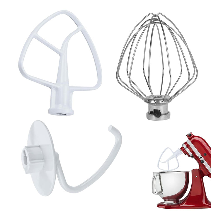 3er Profi-Schneebesen,Rührbesen Schaumschläger und Knethaken für 4,5-5 Quart Artisan & Classic Serie