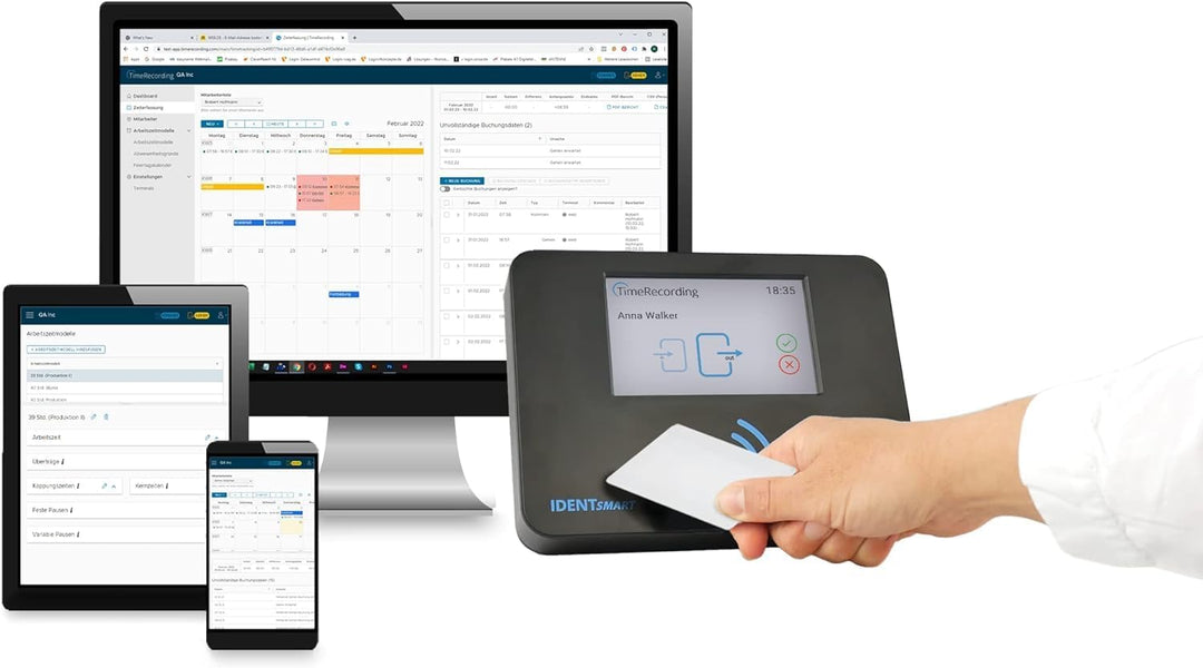 Komplettsystem zur effektiven Zeiterfassung für 15 Mitarbeiter, jederzeit unbegrenzt erweiterbar | I
