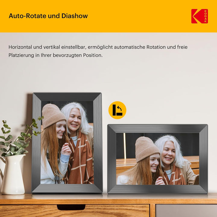 KODAK 10,1 Zoll Digitaler Bilderrahmen WLAN ，1280x800 HD IPS Touchscreen Elektronischer Fotorahmen,