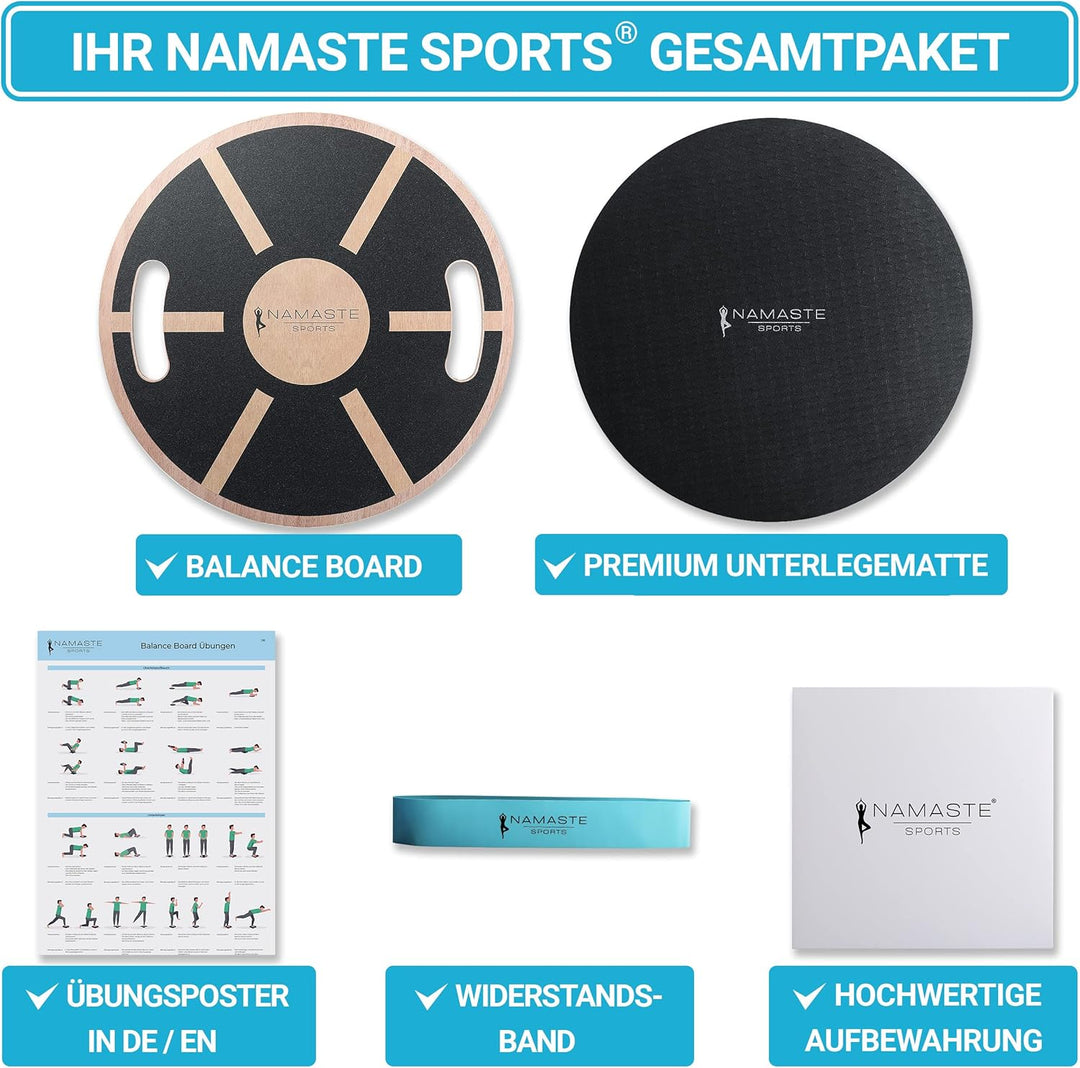 NAMASTE Sports® Balance Board - Rutschfester Gleichgewichtstrainer zur Verbesserung der Balance I Wa