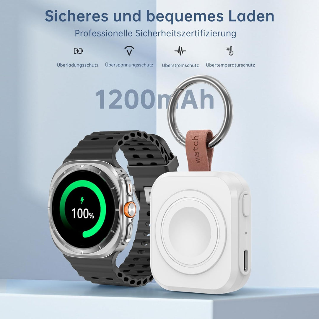 Ladegerät für Samsung Galaxy Watch, 1200 mAh, tragbares Ladegerät für Samsung Galaxy Watch 8/8 Class