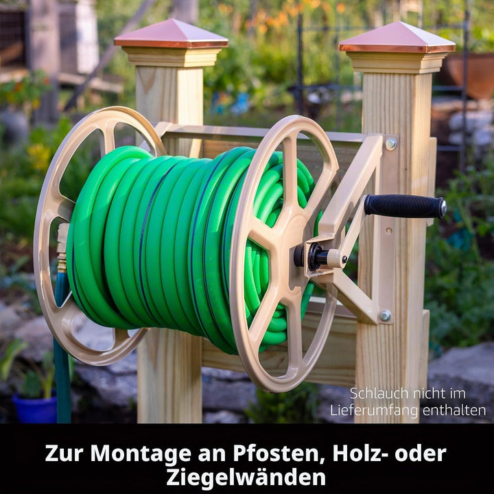 Liberty Garden 709 Stahl-Schlauchtrommel zur Wand- oder Bodenmontage, fasst 61 Meter Schlauch mit 16