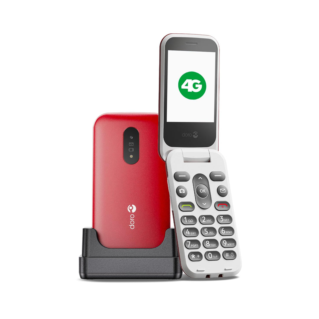 Doro 2820 4G Klapphandy für Senioren, entsperrt - Grosse sprechende Tasten - Kamera - Bluetooth - No