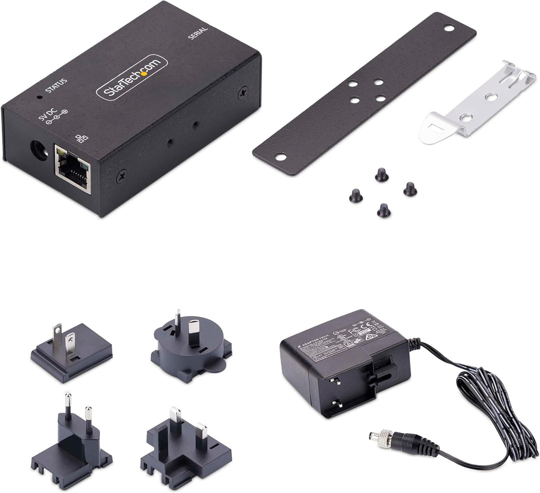 StarTech.com 1-Port Seriell auf Ethernet Adapter, Serial TCP IP Server, Wand/DIN Montage, RS232 Ethe