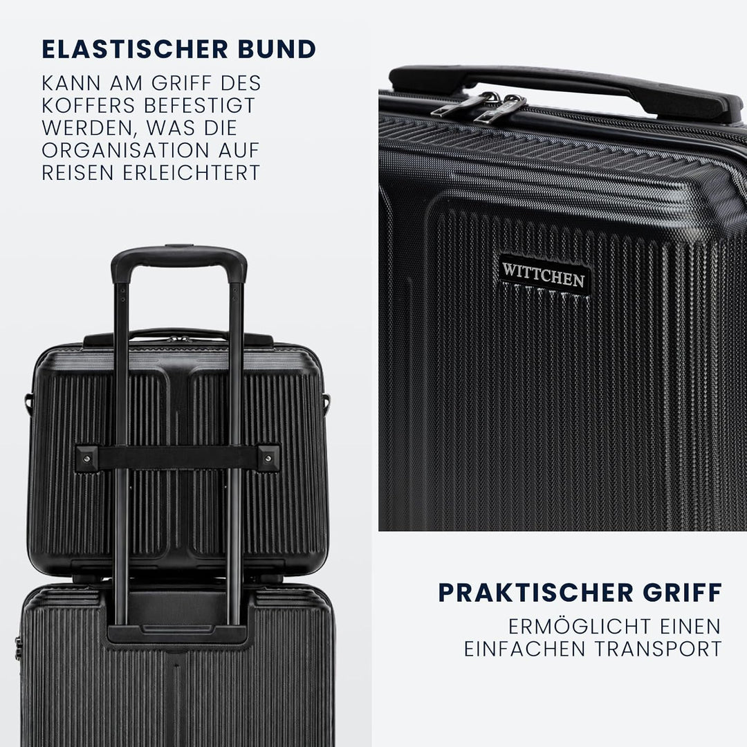 WITTCHEN Stripes Line Kofferset mit Kosmetiktasche Reisekoffer Hartschalenkoffer ABS 4 Doppelrollen