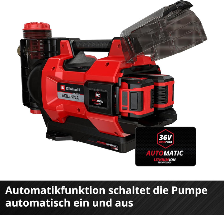 Einhell automatische Akku-Gartenpumpe AQUINNA 36/38 F LED AUTOMATIC Power X-Change (36 V, max. 3800