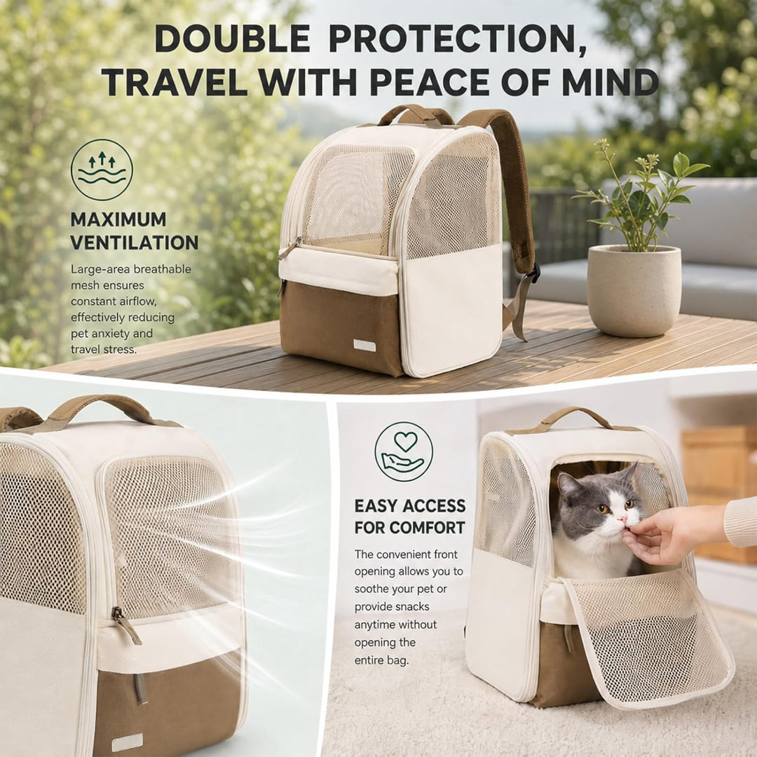 Katzenrucksack Hunderucksack für Kleine Haustiere 2-8kg, 600D Verschleissfestes Oxford-Gewebe, Atmun