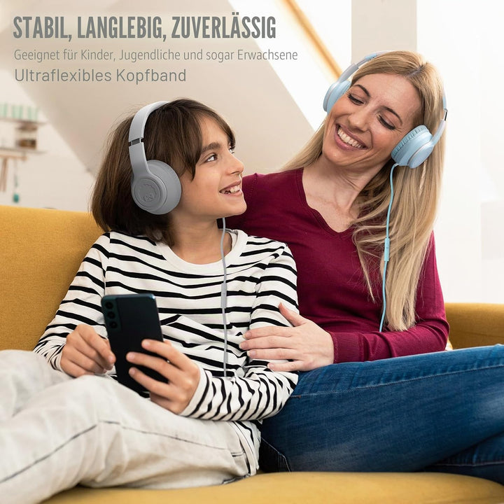 RockPapa L22 Kinder kopfhörer, Kabel Kopfhörer für Kinder, 3,5 mm Aux Jack, Verstellbares Stirnband