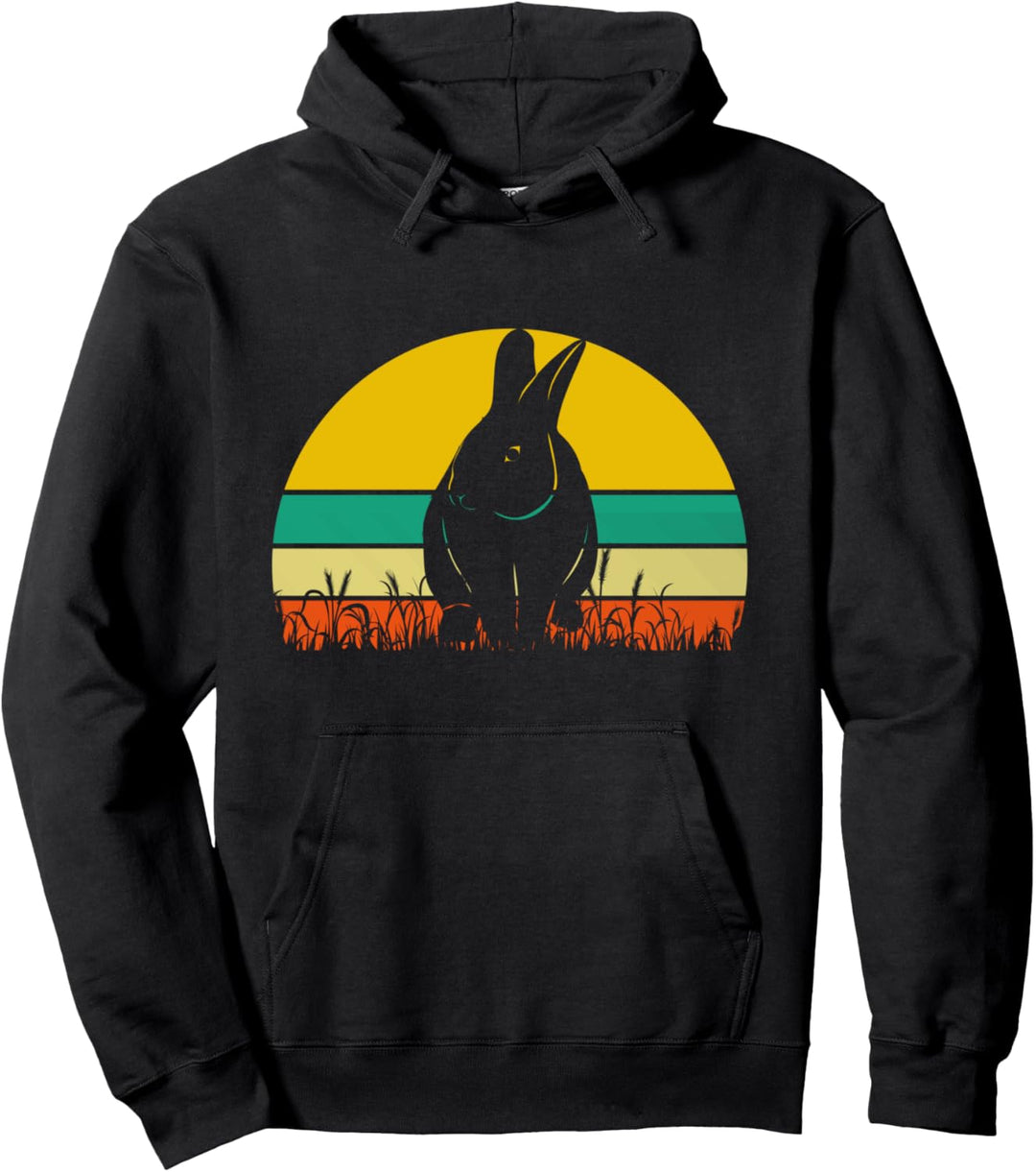 Osterhasen Retro Sonnenuntergang Geschenk Pullover Hoodie