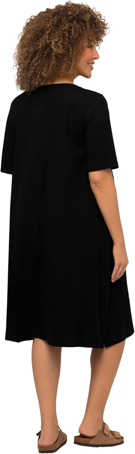 Ulla Popken Damen Jersey Kleid 42-44 Schwarz, 42-44 Schwarz