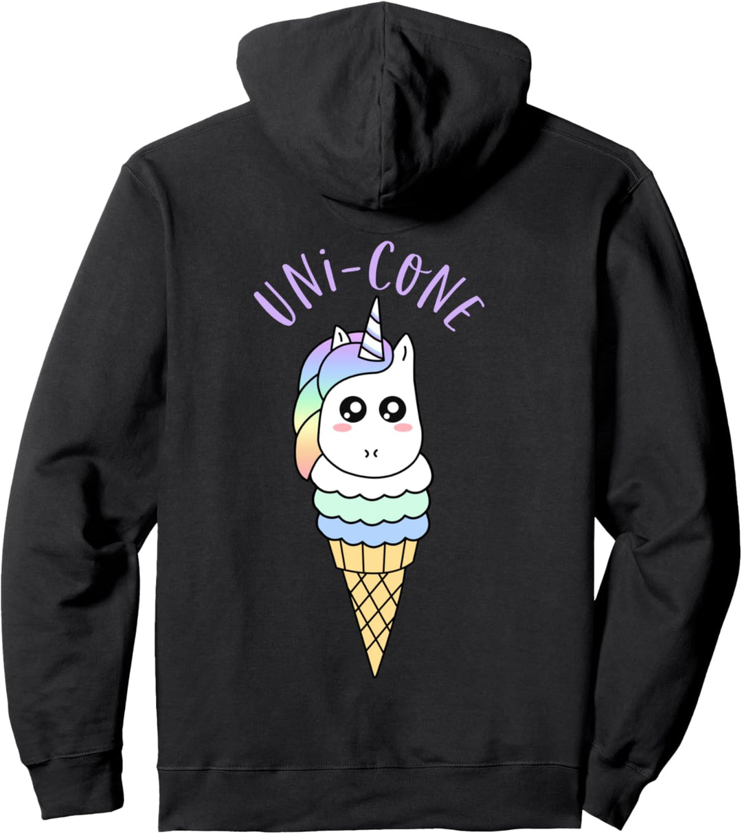 Cute Unicorn Ice Cream Cone Scoop Gift Funny Unicone Pun Pullover Hoodie