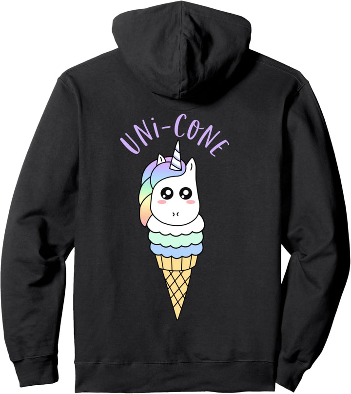 Cute Unicorn Ice Cream Cone Scoop Gift Funny Unicone Pun Pullover Hoodie