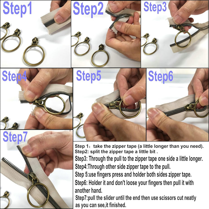 Leekayer #5 Silber Metallic Nylon Spule Reissverschlüsse durch die Meter Bulk 10 Yards Weiss Reissve