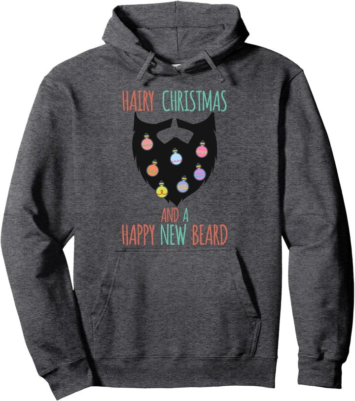 Haariges Weihnachten und ein glücklicher neuer Bart Kugeln Pullover Hoodie