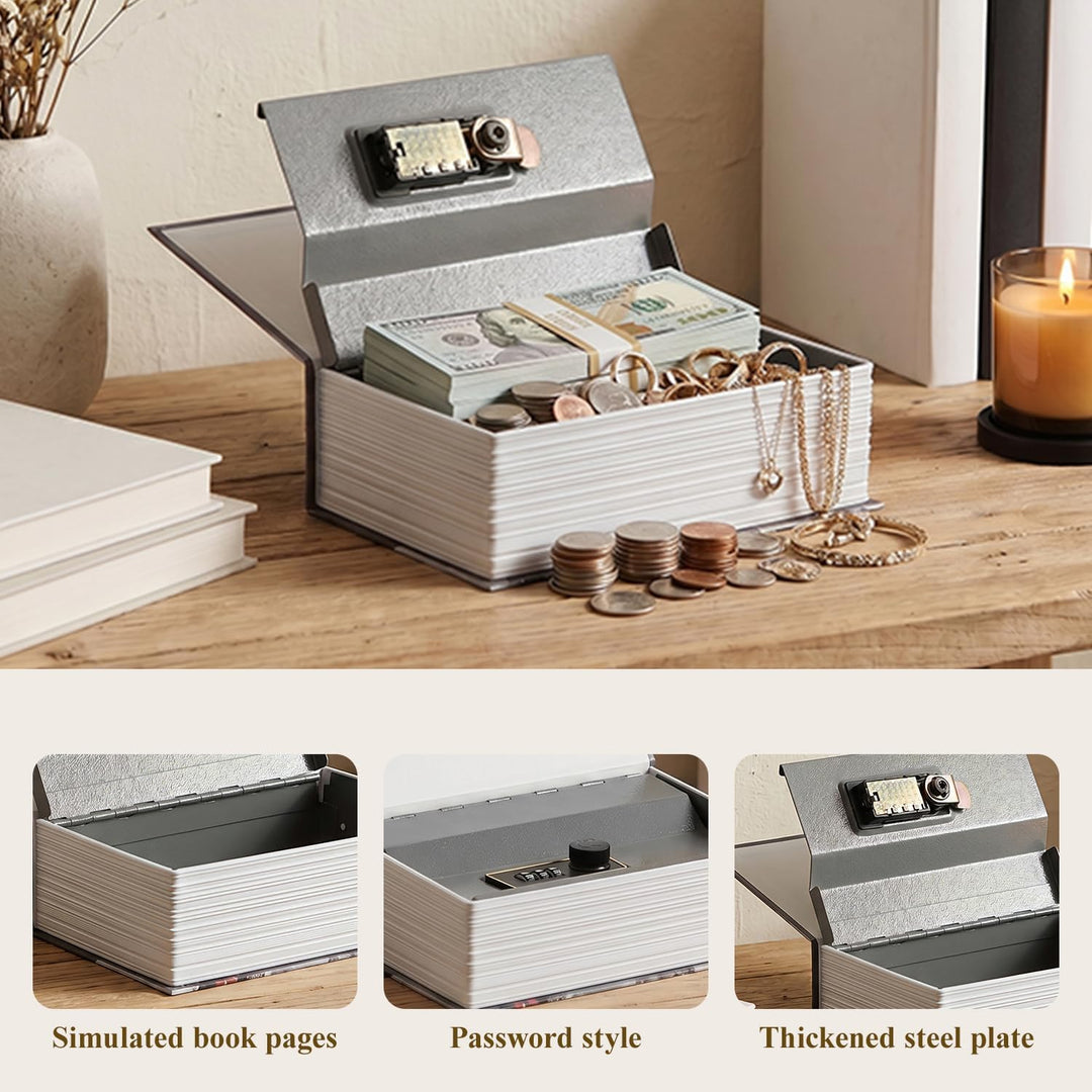Hapivida Mini Book Safe, Passwortgeschützte Safe Box im Wörterbuch Design für Schmuck Bargeld Dokume