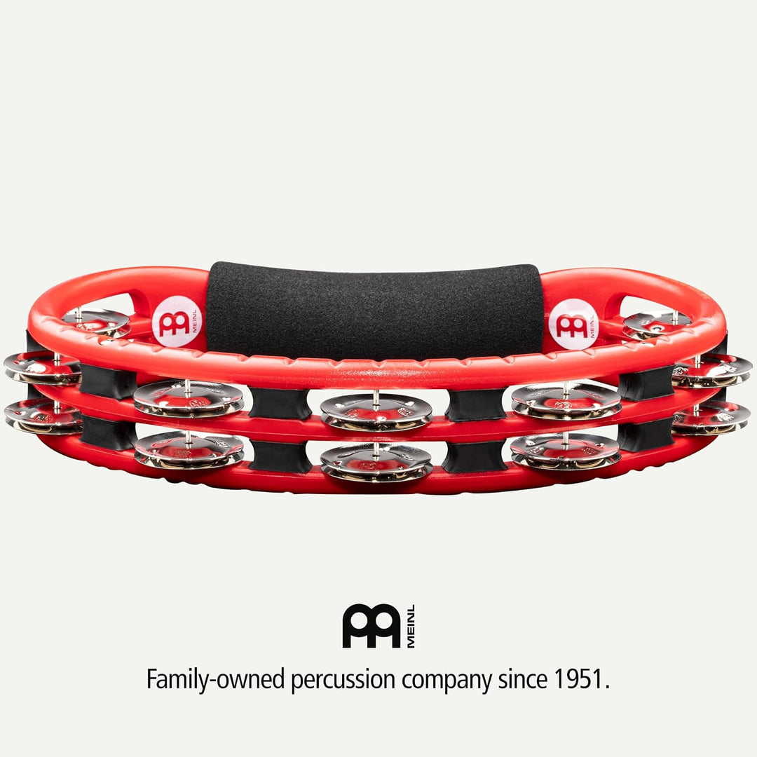 Meinl Percussion TMT1R Tambourine (ABS-Plastik) mit Stahlschellen (2-reihig) - Handmodell, rot