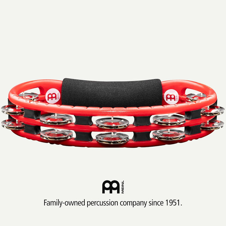 Meinl Percussion TMT1R Tambourine (ABS-Plastik) mit Stahlschellen (2-reihig) - Handmodell, rot