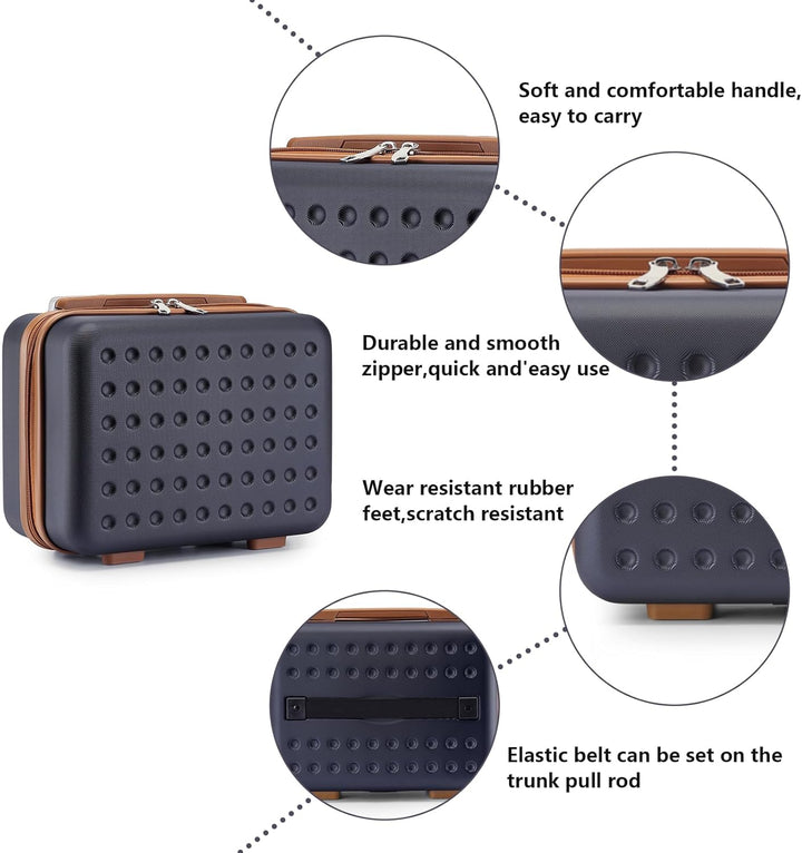 KONO Kosmetikkoffer Schminkkoffer Leicht Handgepäck Tragbar Beautycase Damen ABS+PC Make Up Koffer m