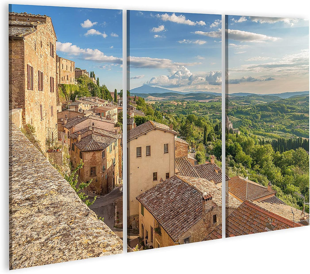 islandburner Bild auf Leinwand Landschaft Der Toskana Von Den Wänden Von Montepulciano Italien Bilde