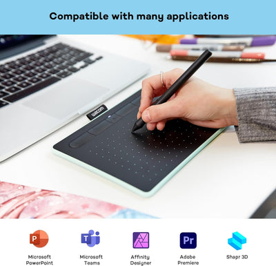 Wacom Intuos S pistazie Stift-Tablett-Mobiles Zeichentablett (zum Malen & Fotobearbeitung mit drucke