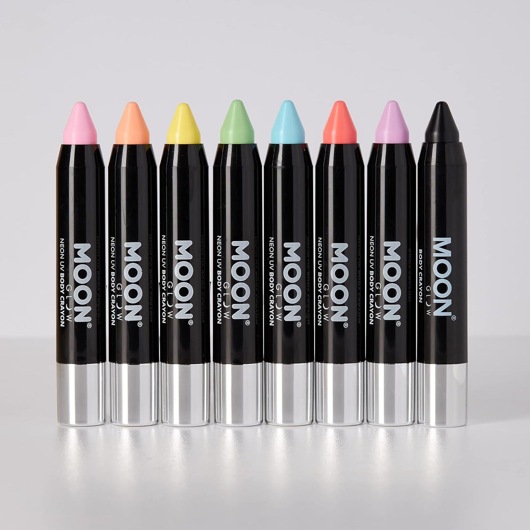 Moon Glow, Neon-UV-Gesichtsmalstift/Körperkreiden-Make-up für Gesicht und Körper, Pastellfarben, leu