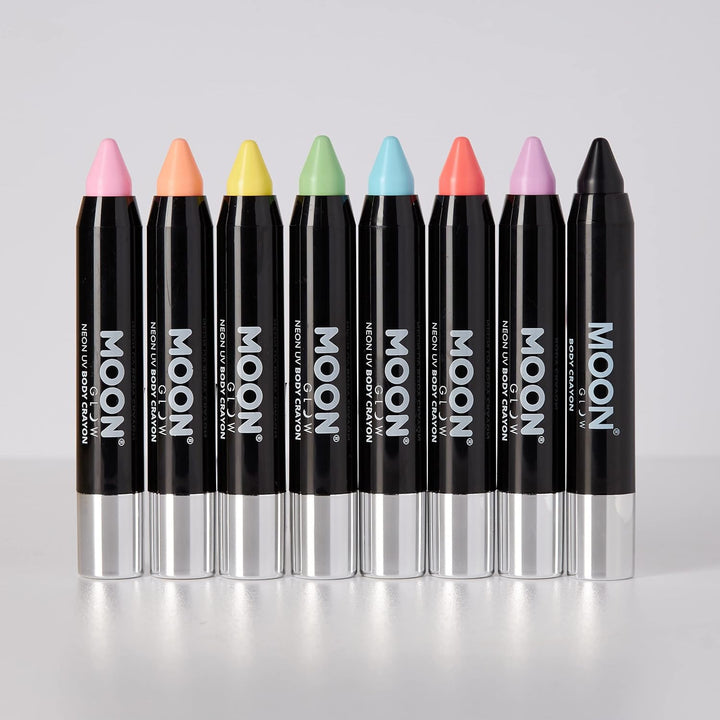 Moon Glow, Neon-UV-Gesichtsmalstift/Körperkreiden-Make-up für Gesicht und Körper, Pastellfarben, leu