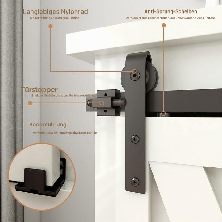 ETIASQSA 3FT/91.5cm Schiebetürsystem MINI Laufschiene für Schiebetür Schiebetürbeschlag für Einzeltü